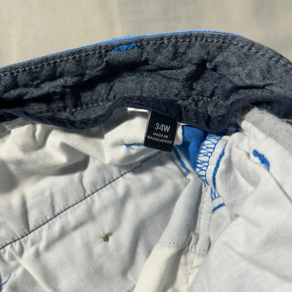 Nautica Shorts The Deck Short Mens 34 Blue Stretch Classic Preppy‎ Casual